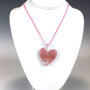 Pink Flat Heart Pendant